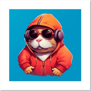 hamster music lover Posters and Art